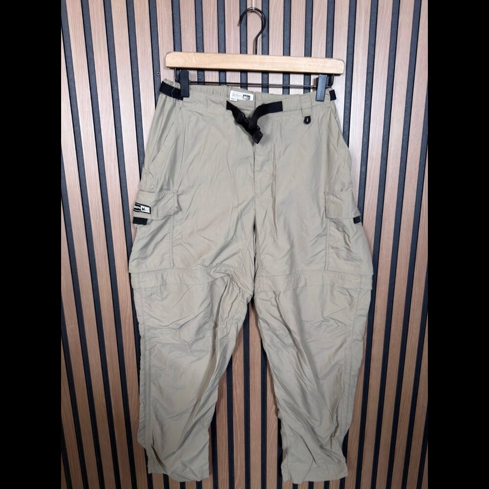 REI Hiking Pants 8 Womens Beige 100% Nylon UPF 30+ Convertible Belt Buckle